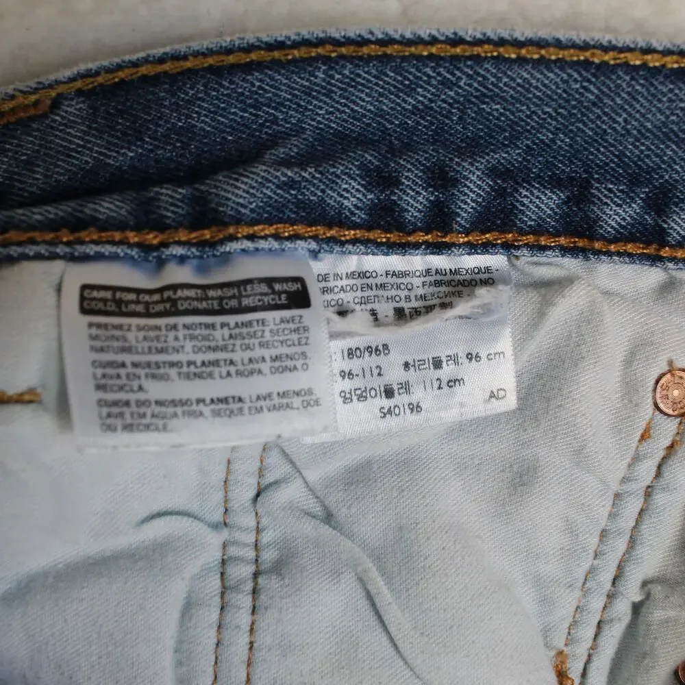 Levi's 501 Jeans Mens 38 x 32 Button Fly Blue Original Fit Straight Leg Workwear